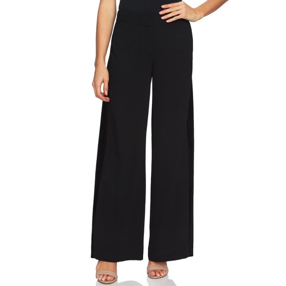 CeCe Pants - NWT Womens Size 0 0x32 or 2 2x32 Cece Black Velveteen Stripe Wide Leg Pants